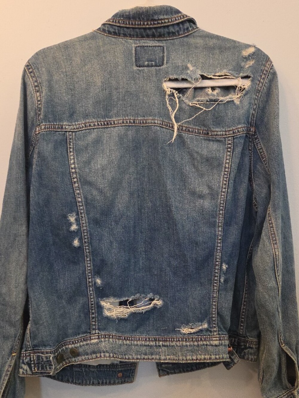 Distressed Light Blue Denim Jacket - Women - Picture 5 of 7
